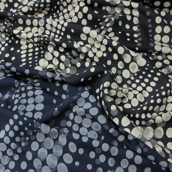 【小紋工房】PE/75d強燃スムースニット（KKP1999-61）プリント柄（ドット）　生地巾102...