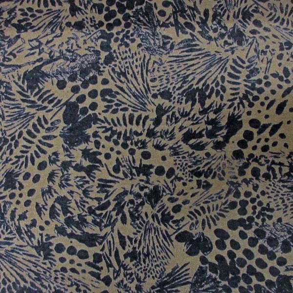 中肉ポリエステルニット（YFS1485）プリント（ベージュ系）　生地巾110cm 数量1（50cm）...