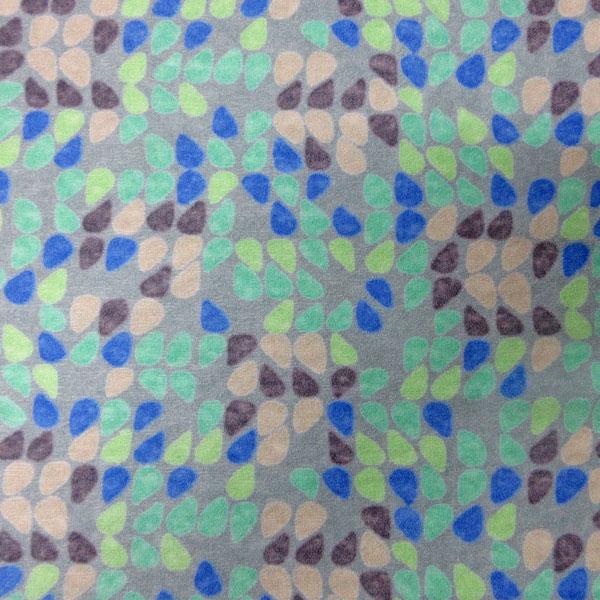 PE100%エスパンディニット（YFS1491）ジャガード幾何学（ブルーグレー）　生地巾110cm ...