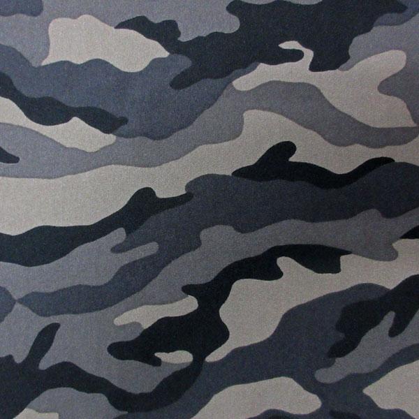 ポリエステル2WAYスムースニット（YFS1495）カモフラプリント（グレー系）　生地巾105cm ...