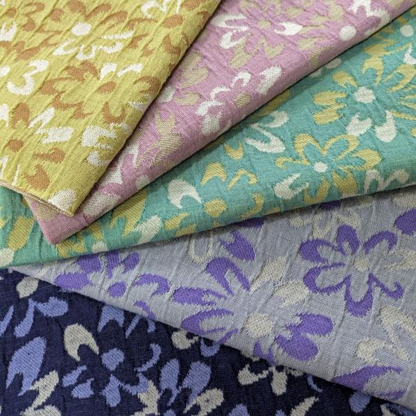 高級ファンシー接結ジャガードニット（ATS00804）花柄  生地巾140cm 数量1（50cm）6...