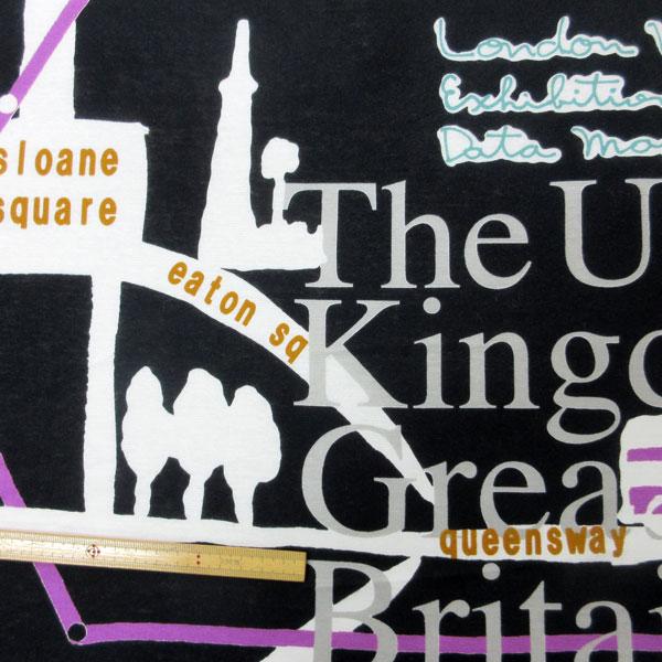 綿ニット（KS045）プリント柄（黒地）　生地巾110cm 数量1（50cm）330円　 MADE ...