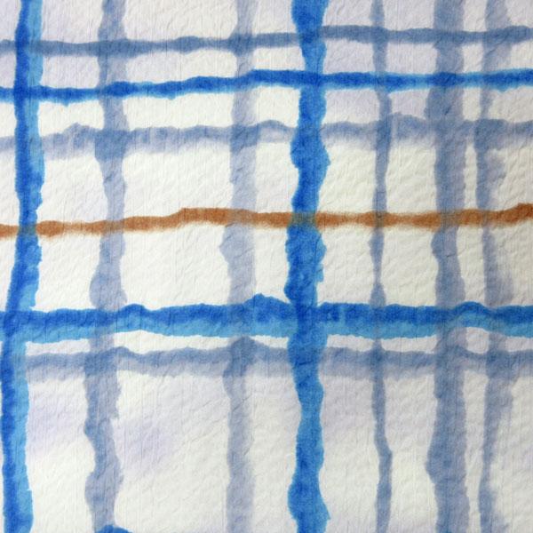 【小紋工房】綿80/ローン生地（KCP808MW-K562）ミラクルウェーブプリント（チェック）  ...