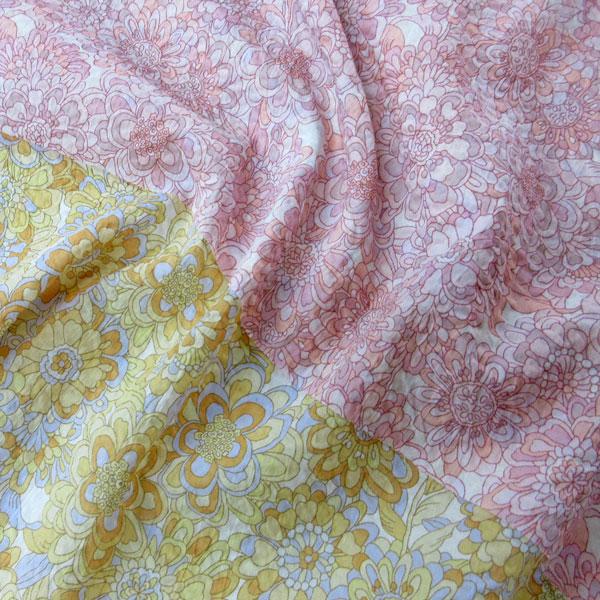 【小紋工房】綿80/ローン生地（KCP808MW+K231）ミラクルウェーブプリント（フラワー）  ...