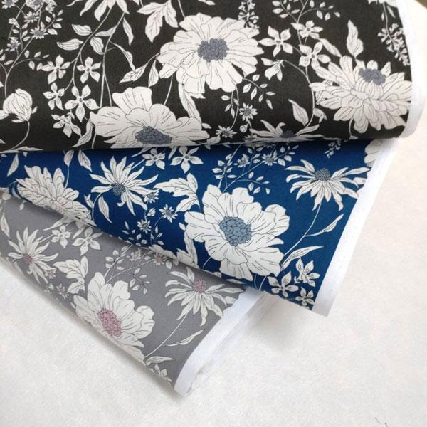 綿オックスフォードPT生地（AP55808-2）フラワー柄　110cm巾　数量1（50cm）440円...