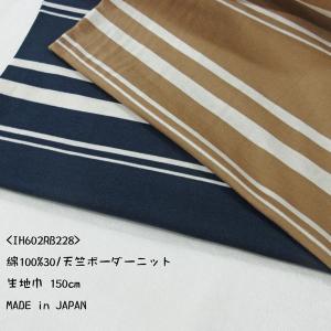 綿30/ボーダー天竺ニット（IH602RB228）　生地巾 150cm 数量1（50cm）330円　MADE in JAPAN
