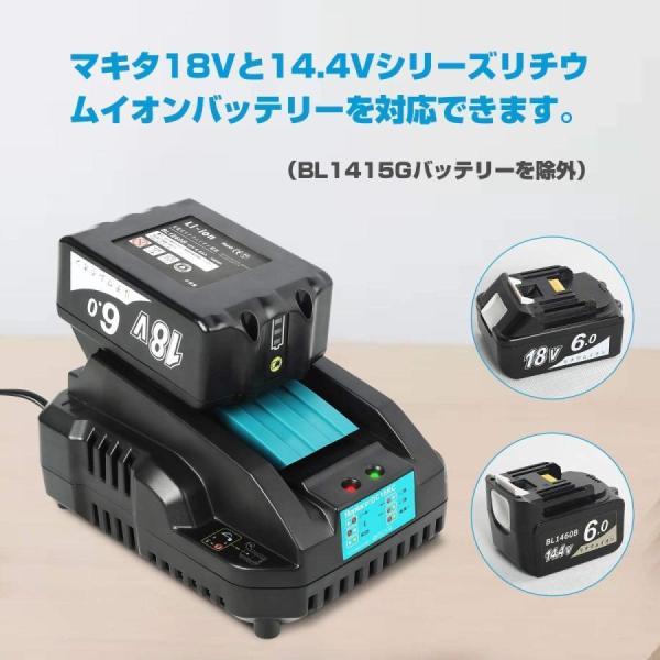 マキタ DC18RC 互換充電器 1.V/18Vリチウムイオンバッテリ用 充電完了メロディ付 連続充...