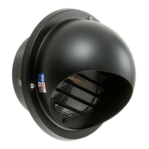 (株)更科製作所 φ100 ステンレス製換気口 GKD-100BK-K/72℃ 丸型フード付ガラリ ...