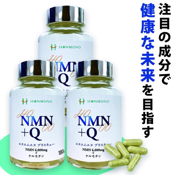 NMN +Q * 3個 266mg×180カプセル サプリメント 日本製 国産 ケルセチン エイジン...