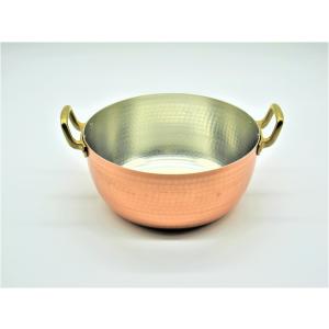 純銅製 山菜鍋 30cm 木蓋付き(燕三条製 銅製 銅鍋 銅製品 純銅 銅 鍋 5