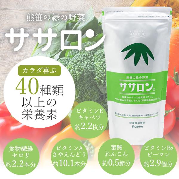 クマ笹食物繊維サプリ Hakuju ササロン 約300g/詰め替えにも