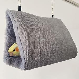 Hakona 鳥たちの寝床 三角ハウス インコ おもちゃ 掛ける鳥の巣 ハンモック ペット 用 テント いんこおもちゃ かわいい 寝袋 無地 厚みふわ