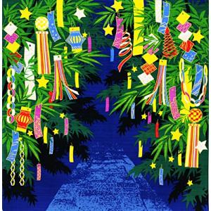 丸全 風呂敷 綿風呂敷 七夕飾 ブルー 約50×50cm