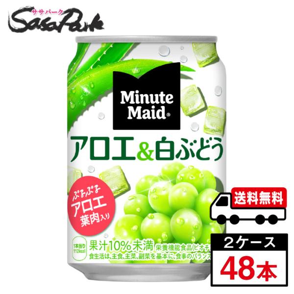 ミニッツメイド アロエ＆白ぶどう 280g×2ケース（48本入）【メーカー直送】送料無料