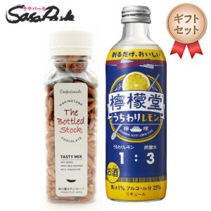 ギフト レモンサワーの素 檸檬堂うちわりレモン 300ml瓶 1本 + 柿の種チョコ 1個 プチギフト プレゼント 父の日｜SasaPark