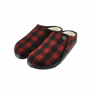 ビルケンシュトック BIRKENSTOCK Zermatt Rivet ツェルマット ZERMATT ウールフェルト チェック柄 ルームシューズ クロッグ 室内履き (Plaid Red(25cm〜))