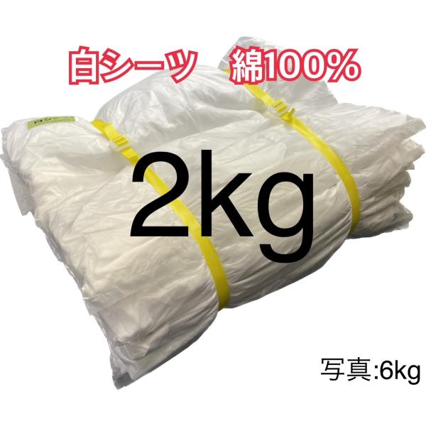 【2kg】ウエス　白シーツ　綿100％　綿　コットン　シーツ