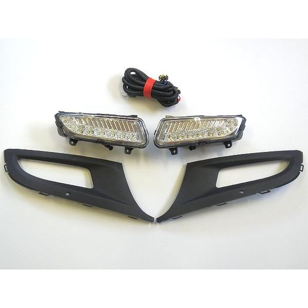 新品 VW ポロ POLP 6R LEDデイライト フォグランプベゼル セット