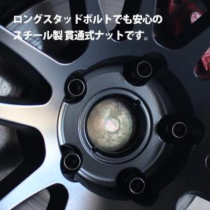 ロング ホイールナット ガンメタ 貫通ナット ...の詳細画像1