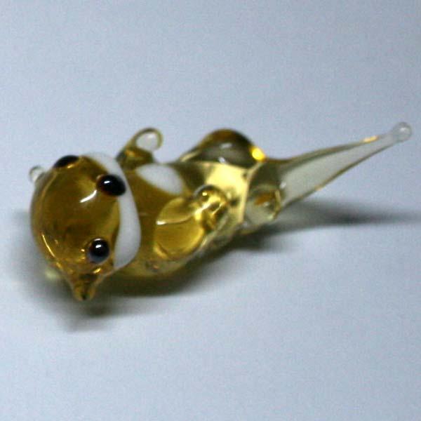 ガラス細工 ラッコ 茶色