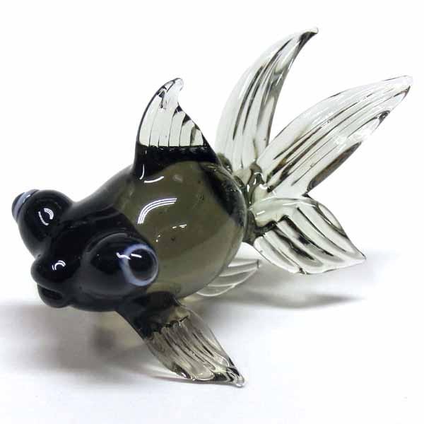 黒デメキン(小) ガラス細工 ミニチュア 雑貨 置物 ガラス工芸品
