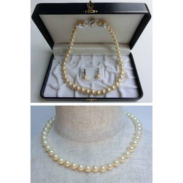 人造真珠ネックレス・イヤリングset 9mm玉 ノーマルカラー