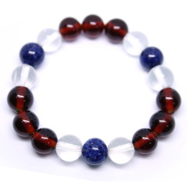 天然石風3色とんぼ玉ブレスレット10mm玉