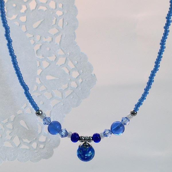 ホタル玉ペンダント/ディープシー片穴8mmビーズ