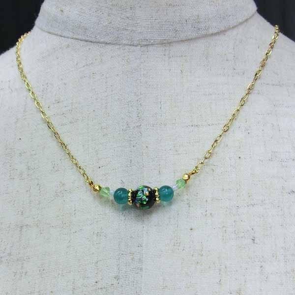 ホタル玉ペンダント/丸10mm/チェーン163
