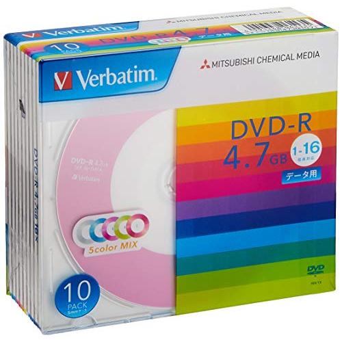 バーベイタムジャパンVerbatim Japan 1回記録用 DVD-R 4.7GB 10枚 5色カ...