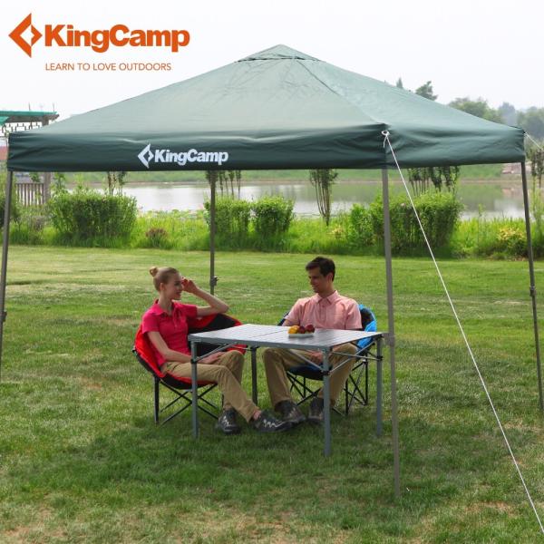 D型カラビナ付  KingCamp【キングキャンプ】大容量 250×250cm タープ ワンタッチタ...