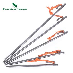 【Boundless Voyage】チタンペグ 6本セット 24cm テントペグ チタン合金 ステーク 鍛造ペグ アウトドア キャンプ 岩場 硬い土 草地 タープペグ 設営用具  爆買