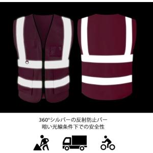 即納【13色】5ポケット付 安全ベスト 反射ベ...の詳細画像4