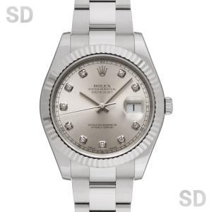 ROLEX ロレックス デイトジャストII 116334G シルバー/ダイヤ メンズ 【中古】