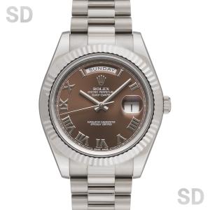 【無金利60回ローン】ROLEX ロレックス デイデイトII 218239 チョコレート/ローマ メンズ 【中古】