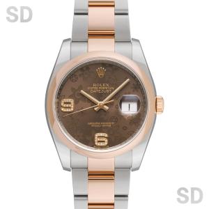 【無金利60回ローン】ROLEX ロレックス デイトジャスト36 116201 チョコレートフラワー/69ダイヤ メンズ 【中古】