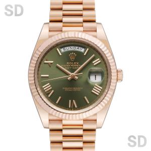 【無金利60回ローン】ROLEX ロレックス デイデイト40 228235 オリーブグリーン/ローマ メンズ 【中古】