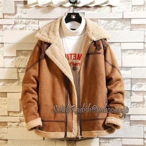 ムートンコート メンズ ジャケット 厚手 裏起毛 ブルゾン