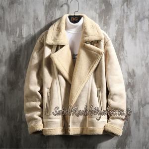 ムートンコート メンズ ジャケット ブルゾン 裏起毛