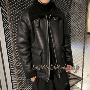 ムートンコート メンズ ジャケット ブルゾン 裏起毛