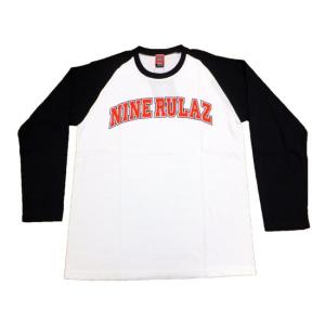 NINE RULAZ LINE（ナインルーラーズ）長袖Tシャツ Arch Logo Long Sleeve Tee/WHITE×BLACK　｜sativa420