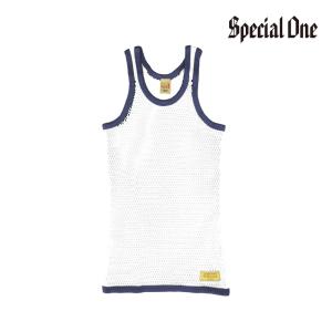 Special 1 clothing スペシャルワン　メッシュタンクトップ　白 SPECIAL 1 CLOTHING メンズタンクトップ｜トップス