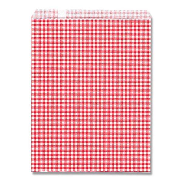 紙袋　柄小袋　R-50　ギンガムミニ　アカ　200枚