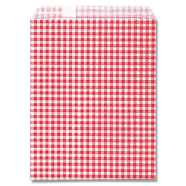 紙袋　柄小袋　R-70　ギンガムミニ　アカ　200枚