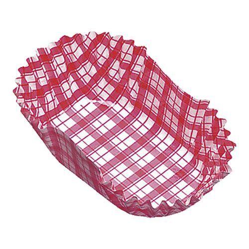 紙カップ ココケース　小判型  8号 チェック赤 500枚