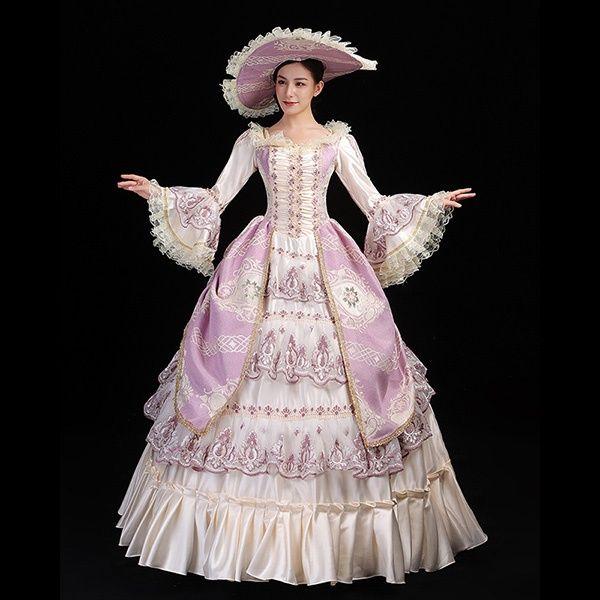 貴族 貴婦人ドレス ステージ 衣装 舞台 中世貴族風 お姫様 パーティー ファスナー ロングドレス ...