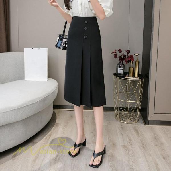 事務服 スカート 制服 洗える 無地 きれいめ 30代 40代 50代 着やせ 上品 ひざ丈 ミディ...