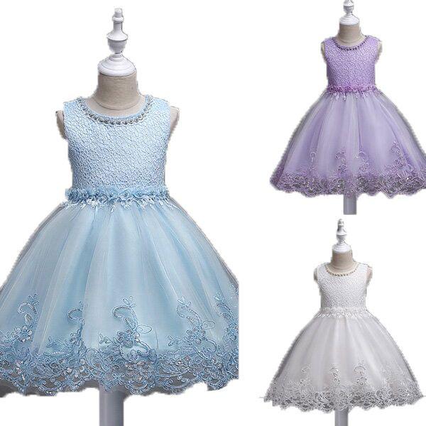 子供ドレス フラワーガール ガールズ キッズ 発表会 結婚式 ワンピース 女の子 子供服 フォーマル...