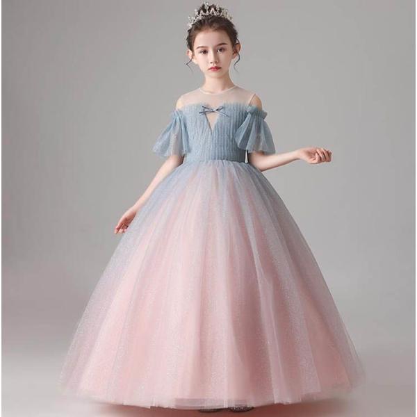 新作ドレス 子供　発表会　結婚式　子ども　ワンピース　ふんわり きれいめ 演奏会 子供ドレス ドレス...