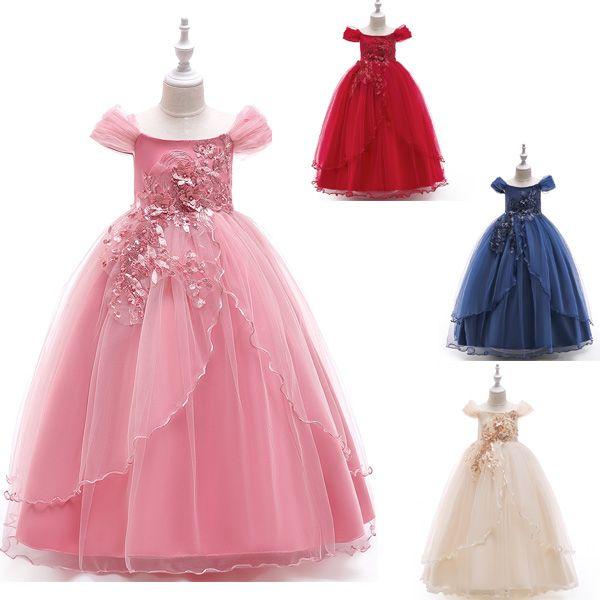 子供ドレス ロング ピアノ発表会 チュール ワンピース 子どもドレス フォーマル 七五三 ジュニアド...